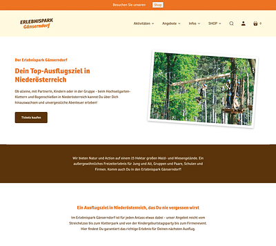 Erlebnispark Webshop-Design & -Entwicklung - Website Creatie