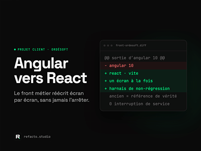 Ordésoft, sortie d'Angular vers React - Développement de Logiciel