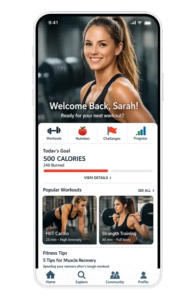 Smart Fitness Platform for Active Lifestyle Users - Mobile App