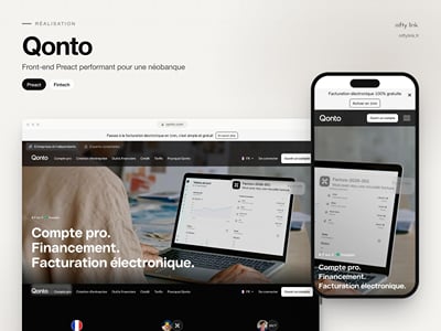 Qonto — front-end Preact performant pour une néobanque - Création de site internet