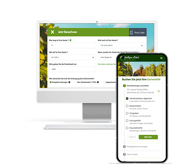 Buchungstool für Gärtnerei-Dienstleistungen - Webanwendung