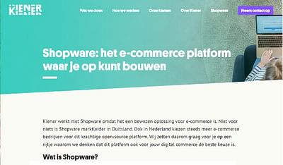 Kiener profileren als de shopware specialist - SEO