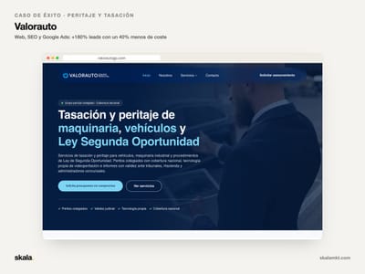 Valorauto: web y captación para peritos tasadores - SEO