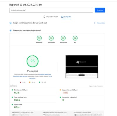 Sito per Fondazione Miticoro Milano - Creazione di siti web