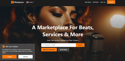Platform for musicians and studios - Publicidad