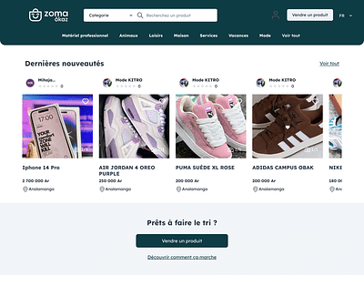 Création de la marketplace CtoC : ZOMA OCAZ - Stratégie digitale
