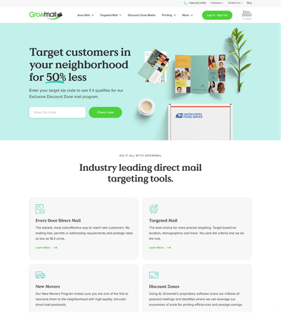GrowMail: Empowering Direct Mail Marketing - Création de site internet
