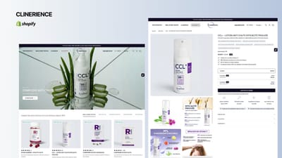 Clinerience - Migration et refonte vers Shopify - E-commerce