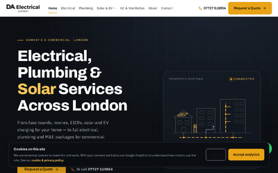 DA Electrical London — website rebuild - Website Creation