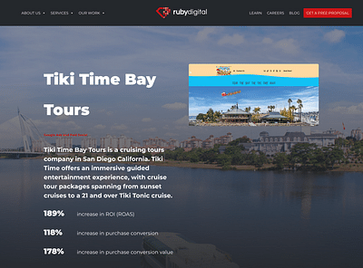 Tiki Time Bay Tours (Google Ads & Paid Social) - Strategia digitale