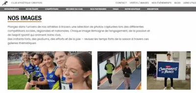 Club athlétique Crestois - Création de site internet