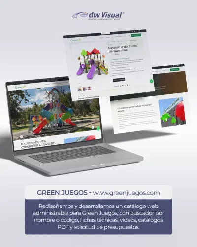 Green Juegos: catálogo web de juegos infantiles y equipamiento urbano - Creación de Sitios Web