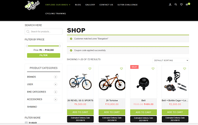 ecommerce website for a cycle shop - Digital Strategy