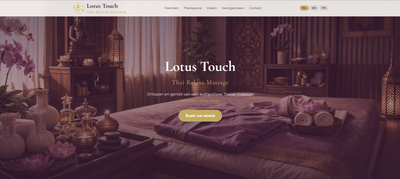 Lotus Touch Site de réservation en ligne pour massage à domicile - Website Creation