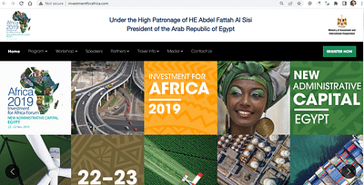 Investment For Africa Forum 2019 Website - Strategia digitale