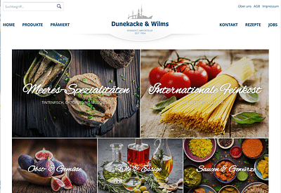 Relaunch Website + Shop Dunekacke & Wilms - Webseitengestaltung