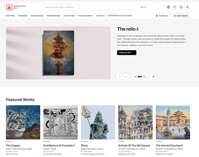 Annapurna Art Online Gallery and Art Marketplace - Website Creation