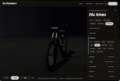 Düsentrieb’s Bike Kitchen — Interactive 3D Bicycle Experience - Website Creation