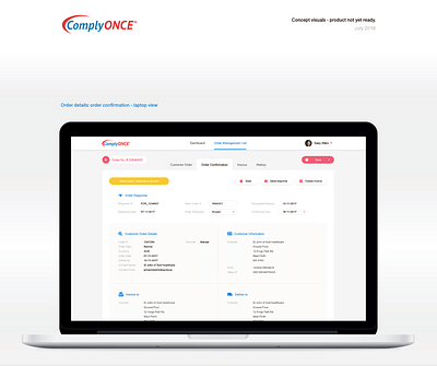 ComplyOnce order management platform - Webanwendung