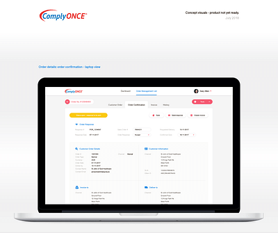 ComplyOnce order management platform - Web Application