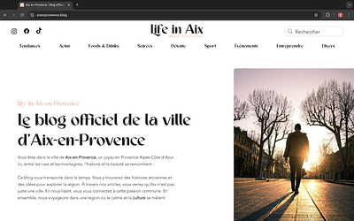 Un blog local optimisé pour le SEO : Life in Aix - Création de site internet