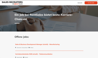 Modernes Design für Sales Recruitment Plattform - Estrategia de contenidos