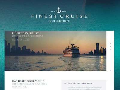 Markenentwicklung und Webseite für Finest Cruise - Motion Design