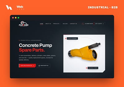 Concrete Pump Spare Parts Website — B2B - Website Creatie