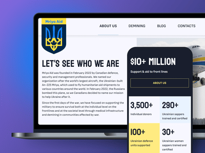 Mriya Aid – Full-cycle website for a Canadian charity for Ukraine - Website Creation