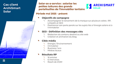 Archismart Solar - RP et SEO - Stratégie de contenu