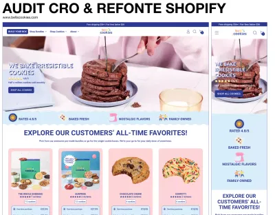 Bell's Cookies : refonte de la boutique Shopify - Création de site internet