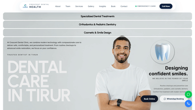 Crescent Dental Clinic - Website Creation