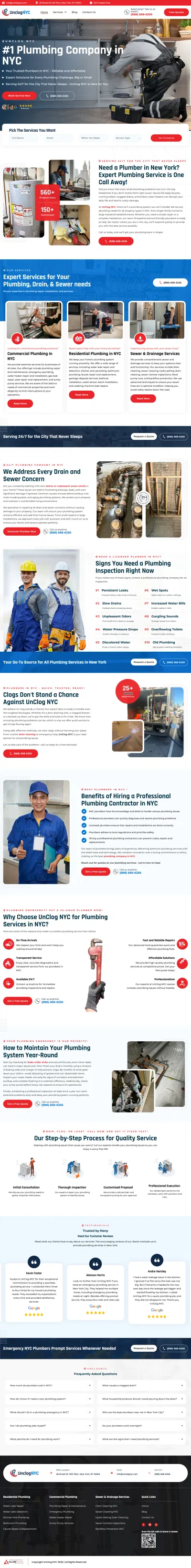 Created a High Converting UI/UX Website for a Plumber Company - Création de site internet