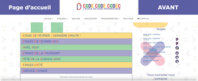 Refonte site web pour Code Code Codec - Ergonomie (UX/UI)