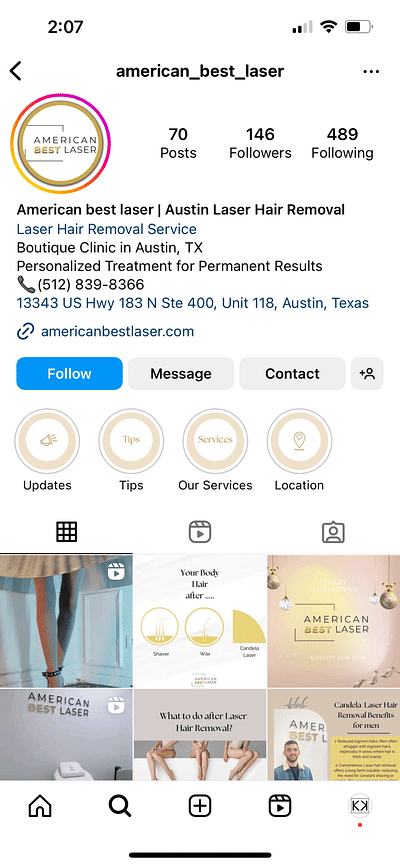 Social Media "American Best Laser" - Social Media
