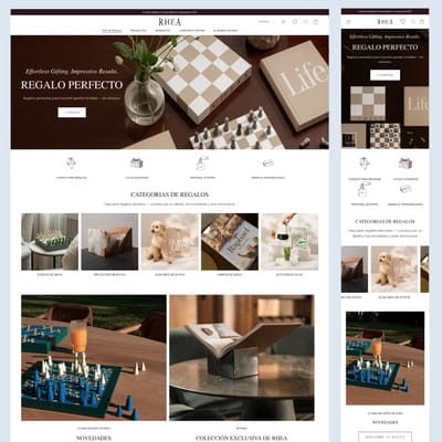 Rhea : refonte de la boutique Shopify - Création de site internet