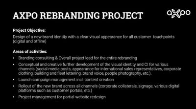 Rebranding Project for Axpo - Marketing
