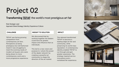 Reimagining TEFAF - the world's leading luxury art fair - Branding & Positioning