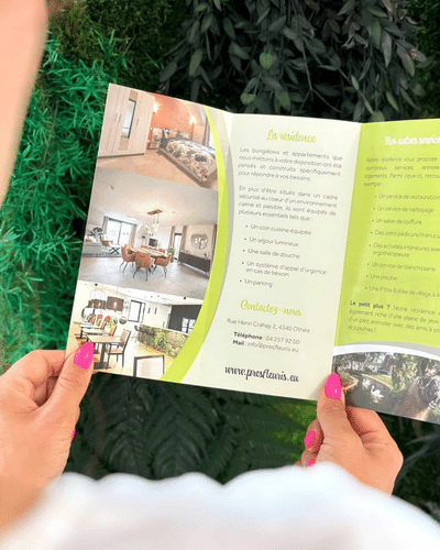Flyer : Les Prés Fleuris - Ontwerp