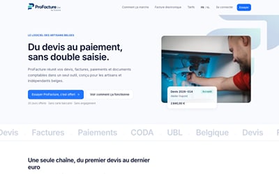 ProFacture : logiciel de devis et factures pour artisans belges - Application mobile