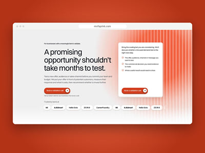 MVF Sprint: landing page with built-in booking - Webseitengestaltung
