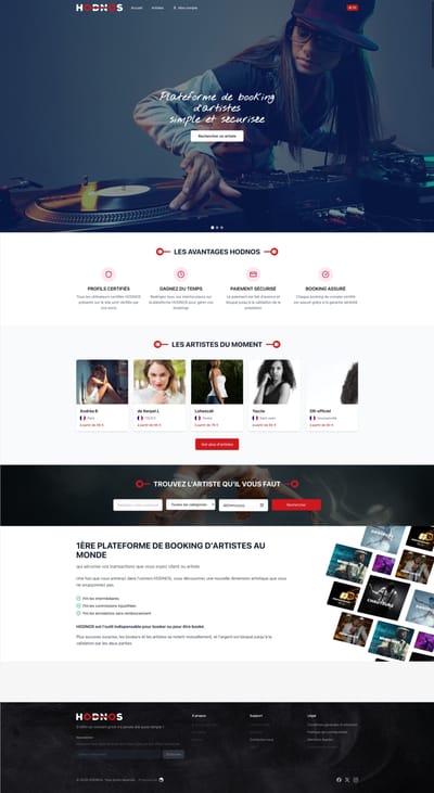 HODNOS – Refonte plateforme booking artistes - Mobile App