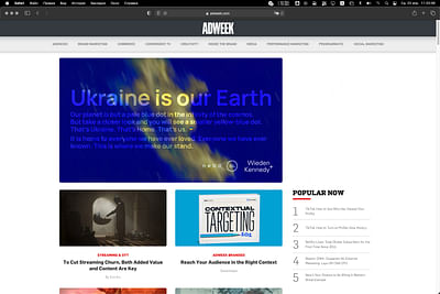 Manifesto ‘Ukraine is our Earth’ for Adweek - Diseño Gráfico