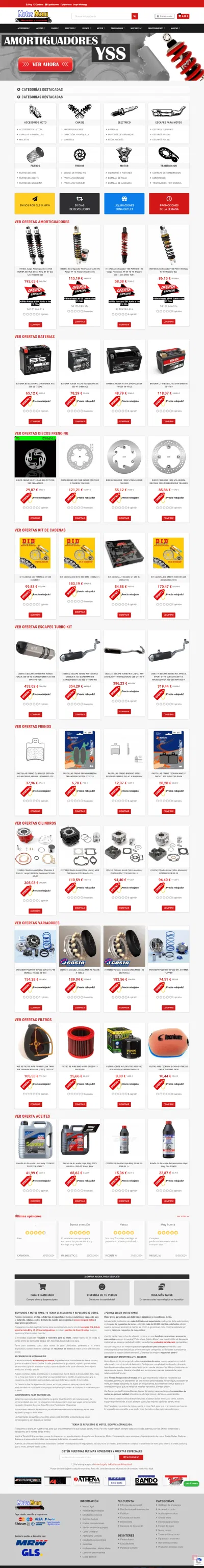 Desarrollo y diseño Web Motos Manu - E-commerce