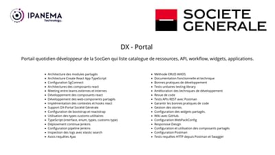 DX Portal - Société Générale - Applicazione web