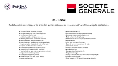 DX Portal - Société Générale - Application web