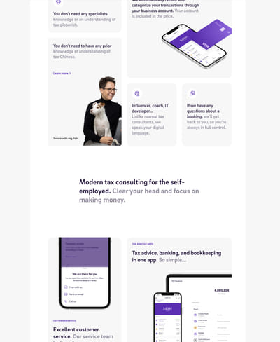 Kontist - Fintech Website - Création de site internet