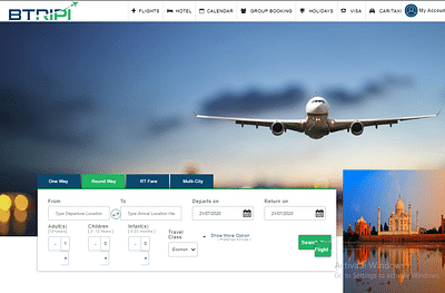Air Ticket booking website - Website Creation