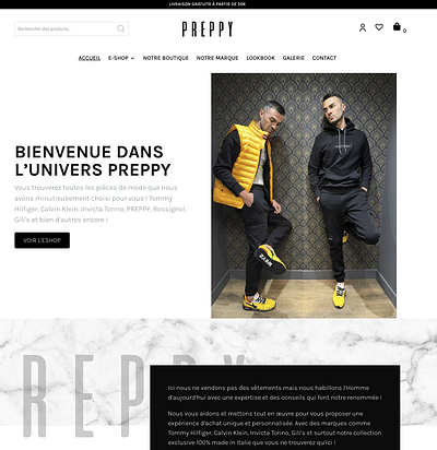 Boutique Preppy - E-Boutique + Thème sur-mesure - E-commerce
