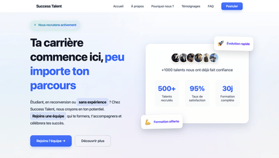 Création d’un site web moderne pour Success Talent - Création de site internet